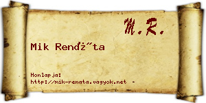 Mik Renáta névjegykártya